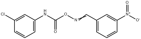 1-CHLORO-3-([(([(E)-(3-NITROPHENYL)METHYLIDENE]AMINO)OXY)CARBONYL]AMINO)BENZENE Struktur