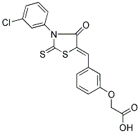 (3-{(Z)-[3-(3-CHLOROPHENYL)-4-OXO-2-THIOXO-1,3-THIAZOLIDIN-5-YLIDENE]METHYL}PHENOXY)ACETIC ACID Struktur