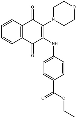 ETHYL 4-(3-MORPHOLINO-1,4-DIOXO-1,4-DIHYDRONAPHTHALEN-2-YLAMINO)BENZOATE Struktur