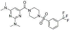 1-[(2,6-BIS(DIMETHYLAMINO)PYRIMIDIN-4-YL)CARBONYL]-4-[3-(TRIFLUOROMETHYL)PHENYLSULPHONYL]PIPERAZINE Struktur