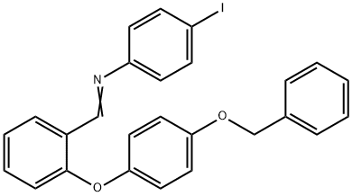 N-((E)-(2-[4-(BENZYLOXY)PHENOXY]PHENYL)METHYLIDENE)-4-IODOANILINE Struktur