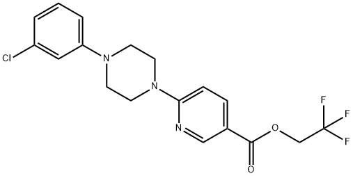 2,2,2-TRIFLUOROETHYL 6-[4-(3-CHLOROPHENYL)PIPERAZINO]NICOTINATE Struktur