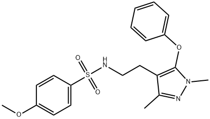 N-[2-(1,3-DIMETHYL-5-PHENOXY-1H-PYRAZOL-4-YL)ETHYL]-4-METHOXYBENZENESULFONAMIDE Struktur