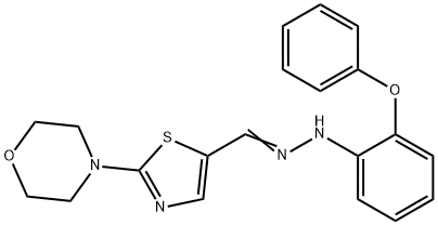 2-MORPHOLINO-1,3-THIAZOLE-5-CARBALDEHYDE N-(2-PHENOXYPHENYL)HYDRAZONE Struktur