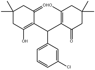 2-((3-CHLOROPHENYL)(6-HYDROXY-4,4-DIMETHYL-2-OXOCYCLOHEX-1-ENYL)METHYL)-3-HYDROXY-5,5-DIMETHYLCYCLOHEX-2-EN-1-ONE Struktur