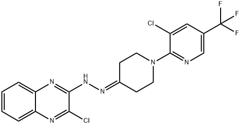 1-[3-CHLORO-5-(TRIFLUOROMETHYL)-2-PYRIDINYL]TETRAHYDRO-4(1H)-PYRIDINONE N-(3-CHLORO-2-QUINOXALINYL)HYDRAZONE Struktur