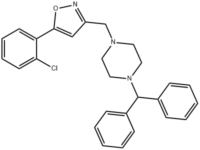 1-BENZHYDRYL-4-([5-(2-CHLOROPHENYL)-3-ISOXAZOLYL]METHYL)PIPERAZINE Struktur