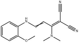 2-[1-(DIMETHYLAMINO)-3-(2-METHOXYANILINO)-2-PROPENYLIDENE]MALONONITRILE Struktur