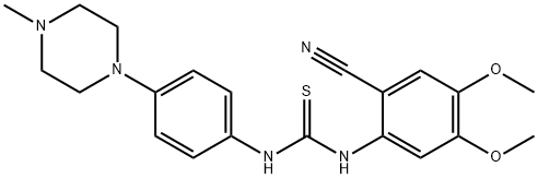 N-(2-CYANO-4,5-DIMETHOXYPHENYL)-N'-[4-(4-METHYLPIPERAZINO)PHENYL]THIOUREA Struktur