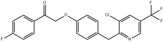 2-(4-([3-CHLORO-5-(TRIFLUOROMETHYL)-2-PYRIDINYL]METHYL)PHENOXY)-1-(4-FLUOROPHENYL)-1-ETHANONE Struktur