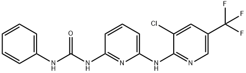 N-(6-([3-CHLORO-5-(TRIFLUOROMETHYL)-2-PYRIDINYL]AMINO)-2-PYRIDINYL)-N'-PHENYLUREA Struktur