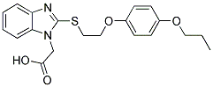 (2-([2-(4-PROPOXYPHENOXY)ETHYL]THIO)-1H-BENZIMIDAZOL-1-YL)ACETIC ACID Struktur