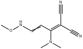 2-[1-(DIMETHYLAMINO)-3-(METHOXYAMINO)-2-PROPENYLIDENE]MALONONITRILE Struktur