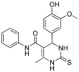 4-(4-HYDROXY-3-METHOXYPHENYL)-6-METHYL-N-PHENYL-2-THIOXO-1,2,3,4-TETRAHYDROPYRIMIDINE-5-CARBOXAMIDE Struktur