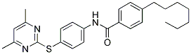 4-N-HEPTYL-N-[4-[(4,6-DIMETHYLPYRIMIDIN-2-YL)THIO]PHENYL]BENZAMIDE Struktur