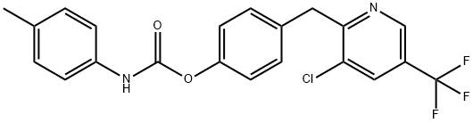 4-([3-CHLORO-5-(TRIFLUOROMETHYL)-2-PYRIDINYL]METHYL)PHENYL N-(4-METHYLPHENYL)CARBAMATE Struktur