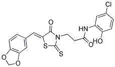 3-[(5Z)-5-(1,3-BENZODIOXOL-5-YLMETHYLENE)-4-OXO-2-THIOXO-1,3-THIAZOLIDIN-3-YL]-N-(5-CHLORO-2-HYDROXYPHENYL)PROPANAMIDE Struktur