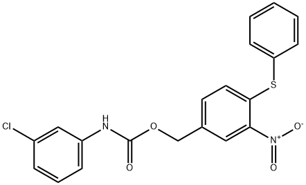 3-NITRO-4-(PHENYLSULFANYL)BENZYL N-(3-CHLOROPHENYL)CARBAMATE Struktur