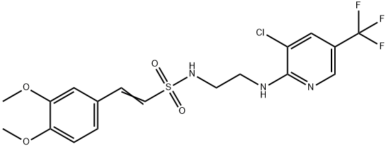 (E)-N-(2-([3-CHLORO-5-(TRIFLUOROMETHYL)-2-PYRIDINYL]AMINO)ETHYL)-2-(3,4-DIMETHOXYPHENYL)-1-ETHENESULFONAMIDE Struktur