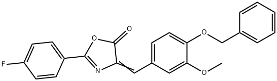 (4Z)-4-[4-(BENZYLOXY)-3-METHOXYBENZYLIDENE]-2-(4-FLUOROPHENYL)-1,3-OXAZOL-5(4H)-ONE Struktur