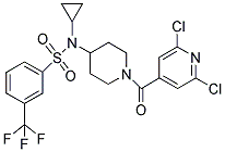 4-[CYCLOPROPYL[((3-TRIFLUOROMETHYL)PHENYL)SULPHONYL]AMINO]-1-[(2,6-DICHLOROPYRIDIN-4-YL)CARBONYL]PIPERIDINE Struktur