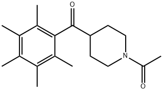 1-[4-(2,3,4,5,6-PENTAMETHYLBENZOYL)PIPERIDINO]-1-ETHANONE Struktur