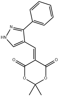 2,2-DIMETHYL-5-[(3-PHENYL-1H-PYRAZOL-4-YL)METHYLENE]-1,3-DIOXANE-4,6-DIONE Struktur