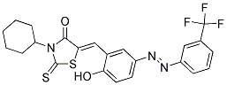 (Z)-3-CYCLOHEXYL-5-(2-HYDROXY-5-((E)-(3-(TRIFLUOROMETHYL)PHENYL)DIAZENYL)BENZYLIDENE)-2-THIOXOTHIAZOLIDIN-4-ONE Struktur