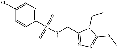 4-CHLORO-N-([4-ETHYL-5-(METHYLSULFANYL)-4H-1,2,4-TRIAZOL-3-YL]METHYL)BENZENESULFONAMIDE Struktur