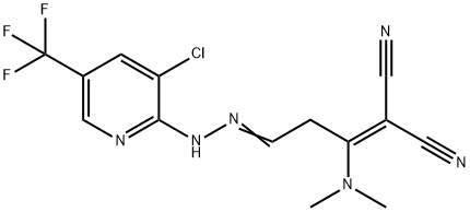 2-[3-(2-[3-CHLORO-5-(TRIFLUOROMETHYL)-2-PYRIDINYL]HYDRAZONO)-1-(DIMETHYLAMINO)PROPYLIDENE]MALONONITRILE Struktur