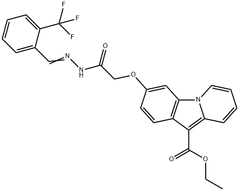 ETHYL 3-[2-OXO-2-(2-((E)-[2-(TRIFLUOROMETHYL)PHENYL]METHYLIDENE)HYDRAZINO)ETHOXY]PYRIDO[1,2-A]INDOLE-10-CARBOXYLATE Struktur