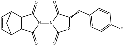 4-(5-[(4-FLUOROPHENYL)METHYLENE]-4-OXO-2-THIOXO-1,3-THIAZOLAN-3-YL)-4-AZATRICYCLO[5.2.1.0(2,6)]DEC-8-ENE-3,5-DIONE Struktur