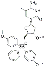 5'-O-(4,4'-DIMETHOXYTRITYL)THYMIDINE-3'-LCAA-CPG Struktur