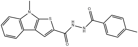 8-METHYL-N'-(4-METHYLBENZOYL)-8H-THIENO[2,3-B]INDOLE-2-CARBOHYDRAZIDE Struktur