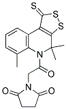 1-[2-OXO-2-(4,4,6-TRIMETHYL-1-THIOXO-1,4-DIHYDRO-5H-[1,2]DITHIOLO[3,4-C]QUINOLIN-5-YL)ETHYL]PYRROLIDINE-2,5-DIONE Struktur