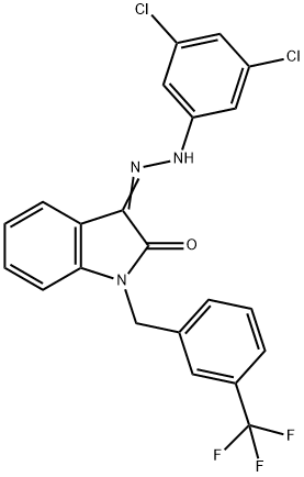 1-[3-(TRIFLUOROMETHYL)BENZYL]-1H-INDOLE-2,3-DIONE 3-[N-(3,5-DICHLOROPHENYL)HYDRAZONE] Struktur