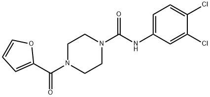 N-(3,4-DICHLOROPHENYL)(4-(2-FURYLCARBONYL)PIPERAZINYL)FORMAMIDE Struktur