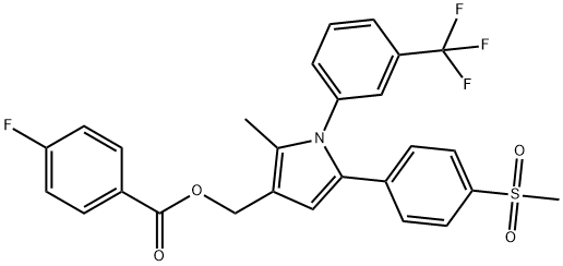 (2-METHYL-5-[4-(METHYLSULFONYL)PHENYL]-1-[3-(TRIFLUOROMETHYL)PHENYL]-1H-PYRROL-3-YL)METHYL 4-FLUOROBENZENECARBOXYLATE Struktur