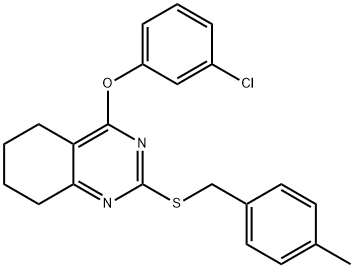 3-CHLOROPHENYL 2-[(4-METHYLBENZYL)SULFANYL]-5,6,7,8-TETRAHYDRO-4-QUINAZOLINYL ETHER Struktur