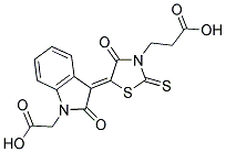 3-((5Z)-5-[1-(CARBOXYMETHYL)-2-OXO-1,2-DIHYDRO-3H-INDOL-3-YLIDENE]-4-OXO-2-THIOXO-1,3-THIAZOLIDIN-3-YL)PROPANOIC ACID Struktur