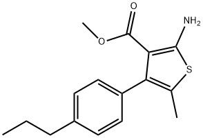 2-AMINO-5-METHYL-4-(4-PROPYL-PHENYL)-THIOPHENE-3-CARBOXYLIC ACID METHYL ESTER Struktur