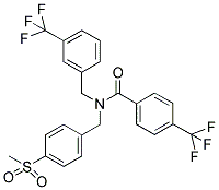 N-[4-(METHYLSULPHONYL)BENZYL]-N-[3-(TRIFLUOROMETHYL)BENZYL]-4-(TRIFLUOROMETHYL)BENZAMIDE Struktur