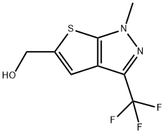 [1-METHYL-3-(TRIFLUOROMETHYL)-1H-THIENO[2,3-C]PYRAZOL-5-YL]METHANOL Struktur