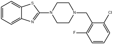 2-[4-(2-CHLORO-6-FLUOROBENZYL)PIPERAZINO]-1,3-BENZOTHIAZOLE Struktur