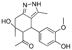 1-[6-HYDROXY-4-(4-HYDROXY-3-METHOXYPHENYL)-3,6-DIMETHYL-4,5,6,7-TETRAHYDRO-2H-INDAZOL-5-YL]ETHANONE Struktur