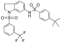 4-TERT-BUTYL-N-[2,3-DIHYDRO-1-[[3-(TRIFLUOROMETHYL)PHENYL]SULPHONYL]-(1H)-INDOL-6-YL]BENZENESULPHONAMIDE Struktur