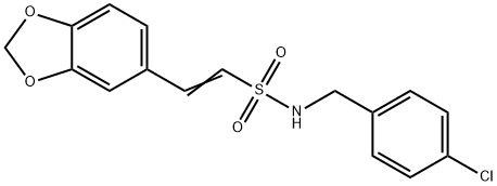 (E)-2-(1,3-BENZODIOXOL-5-YL)-N-(4-CHLOROBENZYL)-1-ETHENESULFONAMIDE Struktur