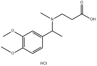 3-([1-(3,4-DIMETHOXY-PHENYL)-ETHYL]-METHYL-AMINO)-PROPIONIC ACID HYDROCHLORIDE Struktur