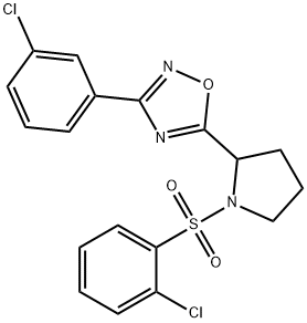 3-(3-CHLOROPHENYL)-5-(1-[(2-CHLOROPHENYL)SULFONYL]-2-PYRROLIDINYL)-1,2,4-OXADIAZOLE Struktur