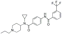 N-CYCLOPROPYL-N-(1-PROPYLPIPERIDIN-4-YL)-4-[(3-TRIFLUOROMETHYL)BENZAMIDO]BENZAMIDE Struktur